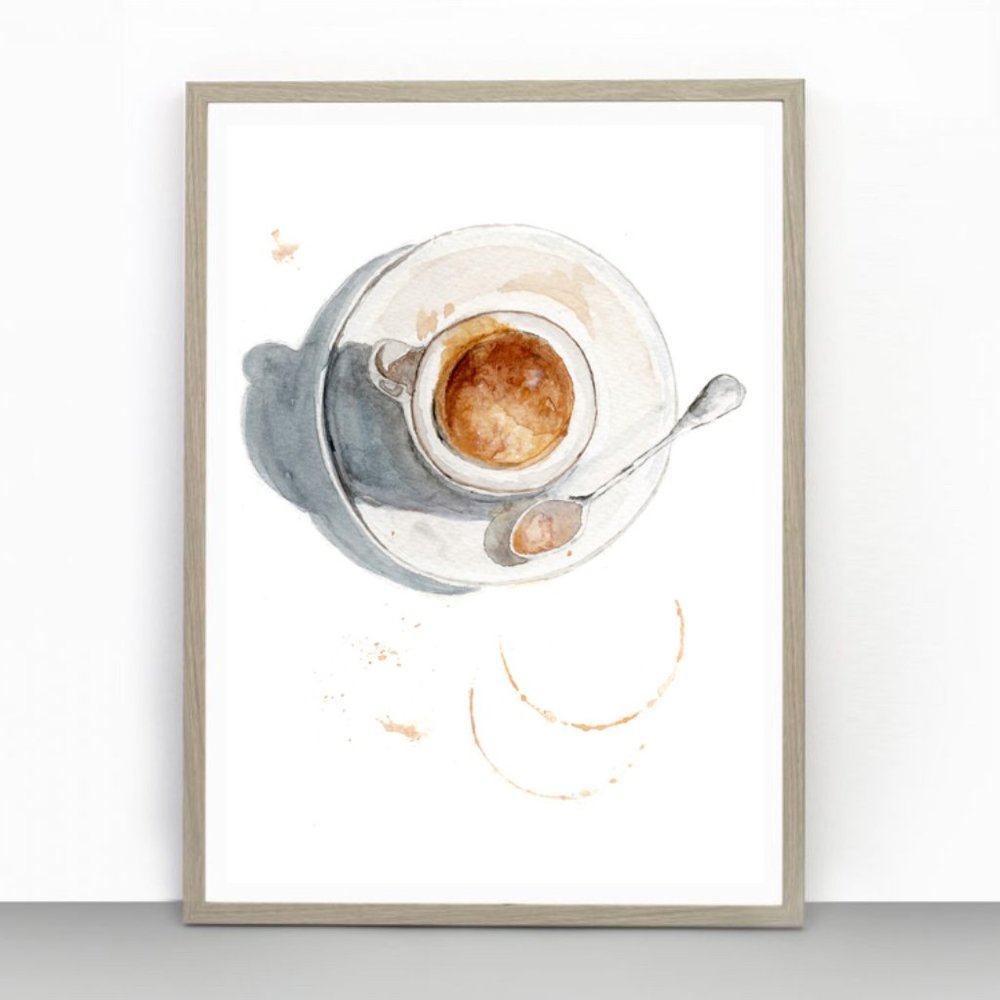 Print of ORIGINAL Watercolour Painting ☕️ Espresso - Picture 4 of 6